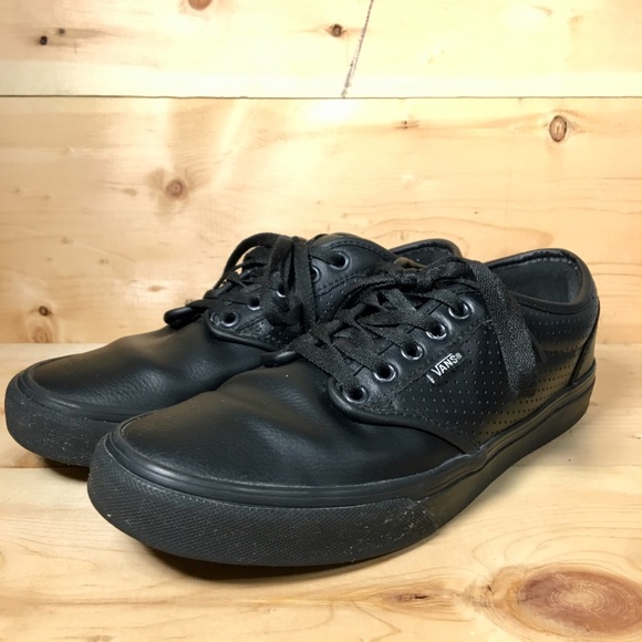 black leather vans mens size 9